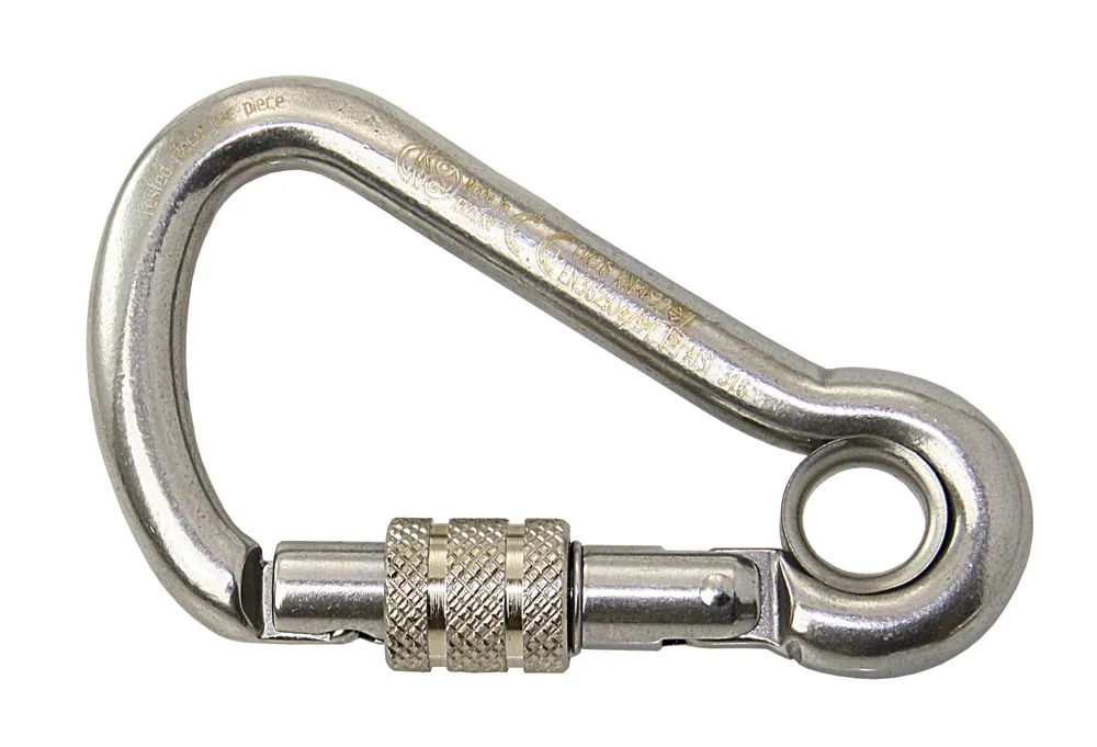 Abverkauf Karabinerhaken 100mm SCREW-Lock Edelst. 1.4401