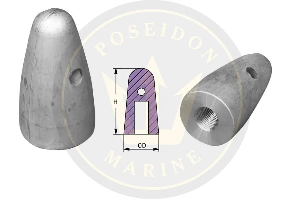 Recmar® shaft nut zinc anode Volvo Penta 35mm shaft 7/8" thread 833915 Expressversand